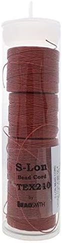 Miniatura 2 de The Beadsmith S-Lon #18 - Cordón color Sienna - Tubo de 4 carretes - 77 yardas - Ideal para atar cuentas de ganchillo y joyas de micro macramé -