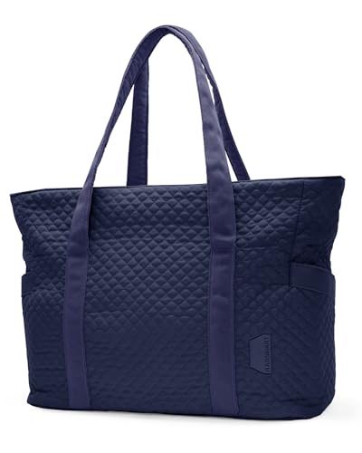 Image of BAGSMART Crush Tote Bag for Women, 20L Puffer Work Tote with Zipper, Travel Essentials Quilted Nurse Hospital Bag