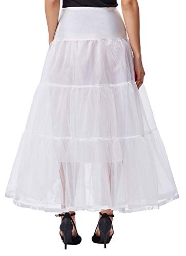 Grace Karin 50'S Ladies Floor-Length Slip Petticoat For Bridal Dress (S, White) #TOP3