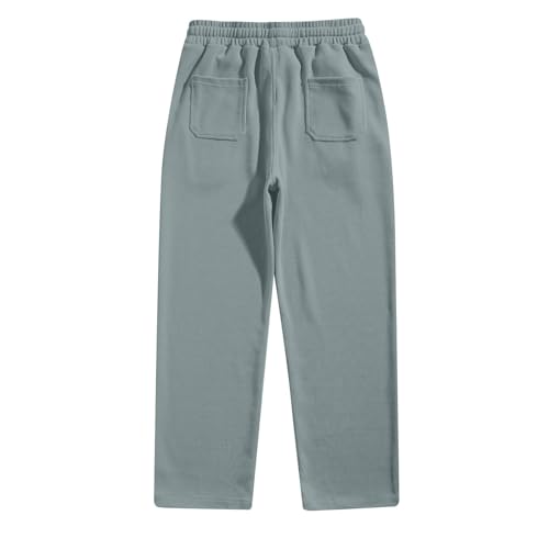 Corduroy Pants Men Baggy Drawstring Elastic Waist Straight Leg Pants Fall Open Bottom Lounge Trousers with Pockets3