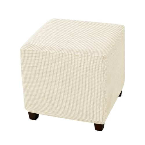 SZJIAHTM Stretch Jacquard Square Ottoman Covers Slipcover Storage Ottoman Elastic Bottom Stool Cover Protector for Footrest Foot Stool Furniture