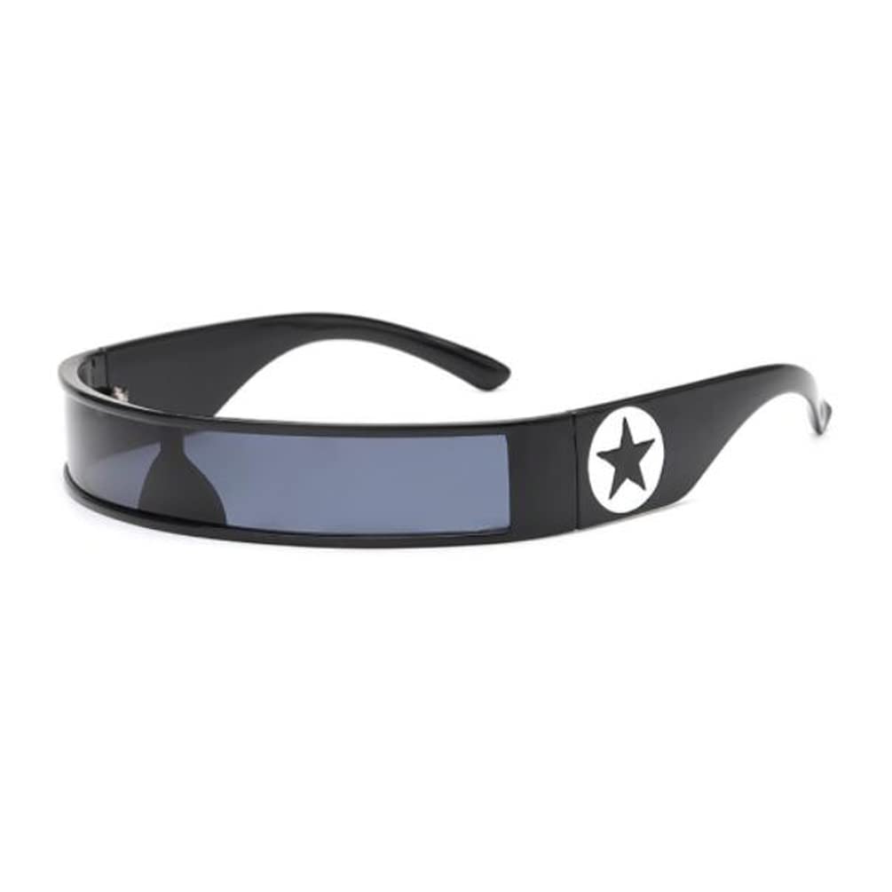 PUB Rimless Futuristic Wrap Around Sunglasses Rectangular Small Frame One-piece Sunglasses Anti Ultraviolet Sunglasses