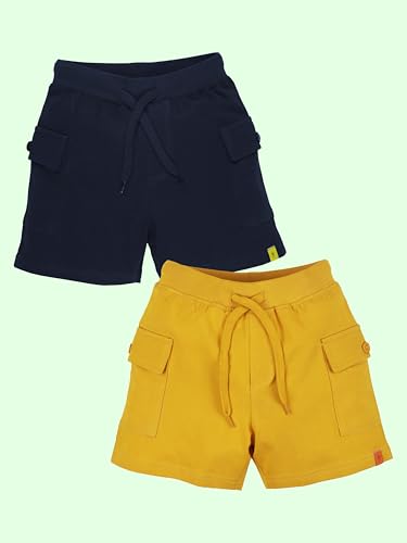 Image of KiddoPanti Boys 100% Cotton Knitted Above Knee Length Basic Cargo Shorts