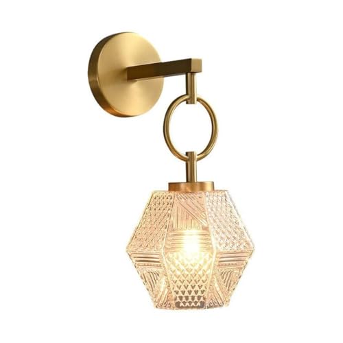 Applique murale industrielle ZR98US luminaire géométrique cuivre et verre