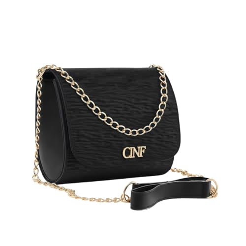 Bolsa Feminina Pequena De Lado E Transversal Tira Colo Corrente (Preta)