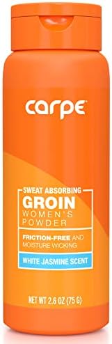 Carpe No-Sweat Groin Powder (For Women)  - Designed for Maximum Sweat Absorption - Mess and Friction Free, Stop Chafing