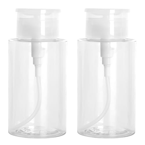 Lot de 2 Pcs Dissolvant Flacon Pompe Vide 300 ml Distributeur à Pompe de Flacon Vide,pour Démaquillant et Dissolvant de Vernis à Ongles