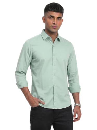 Image of DOXIC Men's Cotton Shirt with Spread Collar Neck Full Sleeves Classic Style Solid Pattern Regular Fit and Standard Length | Formal & Casual Wear Shirts