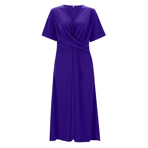 Robe de plage décontractée à col en V plissée et fluide