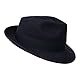 Borges & Scott B&S Premium Doyle - Teardrop Fedora Hut - 100% Wollfilz - perfekt zum Reisen - was-serabweisend - Unisex - 58cm Dunkelblau