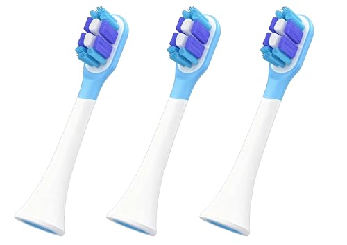 3 Pack | Ricambio Testine compatibili con Spazzolino Elettrico Sonico Xiaomi Mijia T301 T302 T501 – Viola/Blu