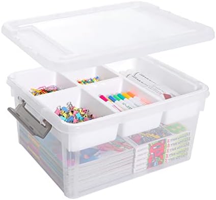 17 QT Plastic Storage Box with Removable Tray Craft