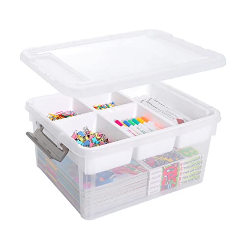 Citylife 17 QT Plastic Storage Box with Removable Tray Craft Organizers and Storage Clear Storage Container for Organizing Bead, Tool, Sewing, Playdoh by Citylife - Used condition - US$27.53