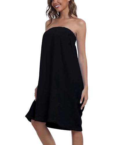 Trek Forte Saunatuch Damen Bademantel Saunakilt Saunasarong 100% Baumwolle mit Gummizug und Klettverschluss