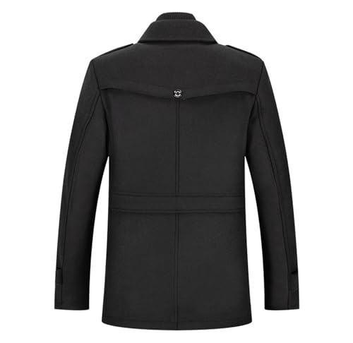 Ymosrh Men's Dress Coats Fall Winter Long Jacket Casual Windbreaker Notched Lapel Fashion Pea Coat, M-5XL2