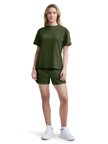Image of Champion Women's Classic Short Sleeve Graphic T-Shirt, Loose Fit, Script Logo