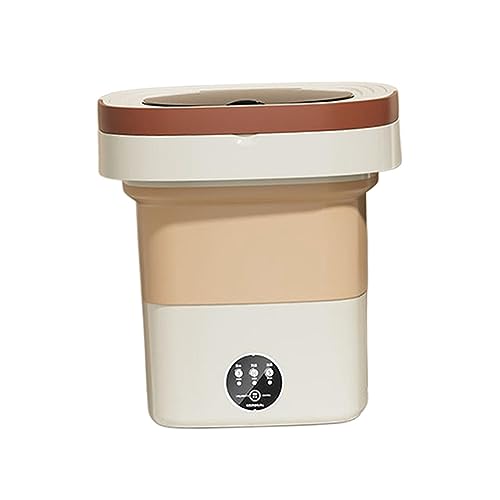 Image of ATORSE Foldable Mini Washing Machine 8L Small Bucket Washer for Travel Dorm Camping Beige