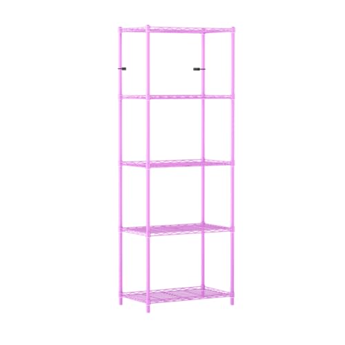 Image of 5-Shelves Wheels Heavy Duty Steel Storage Rack | Multipurpose Shelving Unit for Kitchen, Home & Utility