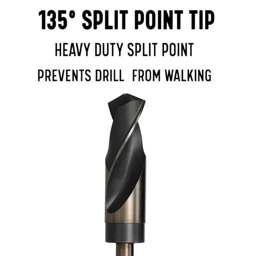 Drill America - KFDRSD23/32 23/32" Reduced Shank High Speed Steel Black & Gold KFD Drill Bit with 1/2" Shank, KFD Series