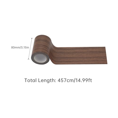 Image of Wood Grain Repair Tape, 3.15in x 15ft, Dark Wood, Self-Adhesive, Waterproof, Indoor Use