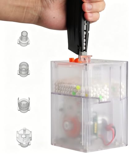 T238 Electric BB Speed Loader PRO Edition Smart Airsoft Magazines Auto Loader 21BB/s High-Speed OLED Display 1800rd Capacity Anti-Stall Protection with 4 Adapters