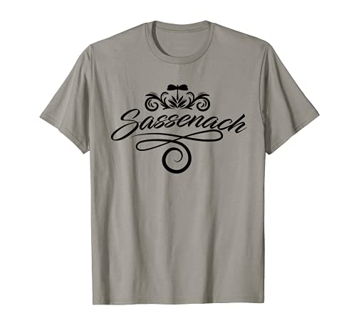 Sassenach Outlander Flourish Libélula Negro Camiseta