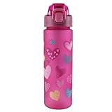 MHwan Trinkflasche Kinder, Auslaufsicher, Langlebig, Sturzsicher, BPA-frei, Spülmaschinenfest, Geeignet für Schule und Sport- 700ML (Herz)