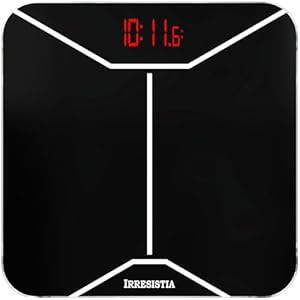 IRRESISTIA Bathroom Scales for Body Weight – Digital Weighing Scales with Ultra Accuracy and Consistency – Measure kg/lbs/stones – 2Yr Guarantee – Black BW26i