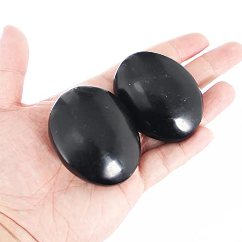 2 piezas de cristal de Piedra Obsidiana Negra Piedra Cristales de sanación, Piedra de energía, Paquete de regalo Cover