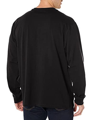 Carhartt Men's Loose Fit Heavyweight Long-Sleeve Pocket Henley T-Shirt, Black, Large #TOP2