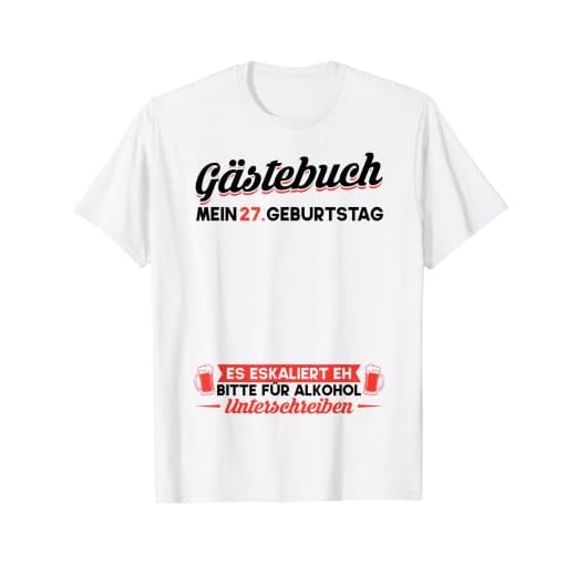 Libro de visitas 27 cumpleaños hombre mujer 27 años 27 cumpleaños Camiseta
