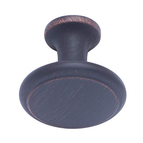 Image of Traditional Round Flat Drawer Knob, 1-3 /16-Inch Diameter, Oil Rubbed Bronze Finish, 300 Pieces