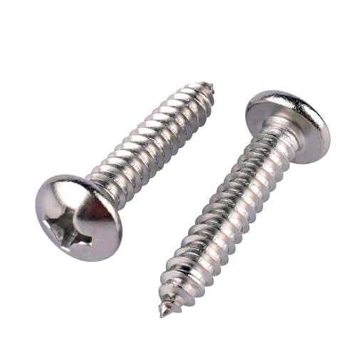 50 Piezas Tornillos para Madera #14 x 1-1/2 pulgadas con Cabeza Pan Phillips de Acero Inoxidable 304 18-8 Autorroscantes miniatura 4