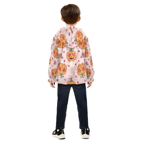 Lovely Halloween Pumpkin Pattern Toddler Fleece Jacket Girl Boys Hooded Fleece Jacket Coat Warm Outwear Zip-up 3-10T4