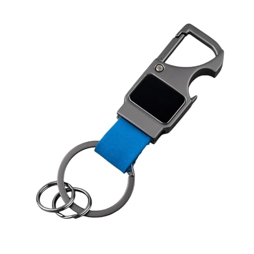 NFAHBAQA Porteclés Voiture pour Clio IV 2012-2019, Portable Porte Clé avec Décapsuleur, PortecléS Alliage Zinc Multifonctionnel pour Homme Femme,Blue