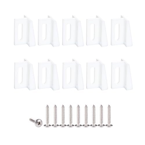 10 unidades de guía inferior para puerta empotrada N6950, 1-5/32 pulgadas, montaje en jamba, nylon, color blanco miniatura 1
