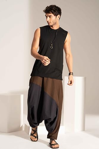 Image of The Veshti Company Stylish Harem Pants for Men's Cotton Hippie Style Baggy Oversized Yoga Pajama Pant