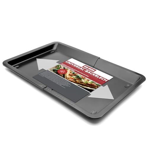 BigDean Backblech ausziehbar - Backofenblech variabel verstellbar 33-52 cm - Universelles Backblech für Backofen - Ofenblech antihaftbeschichtet