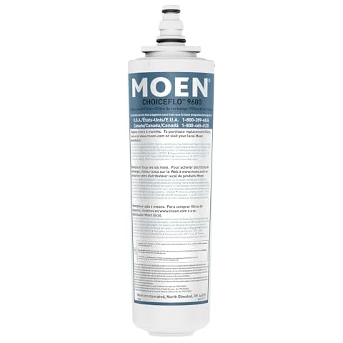 Moen 9601 ChoiceFlo Replacement Water Filter Compatible with Moen Sip Filtered Kitchen Faucets Cover