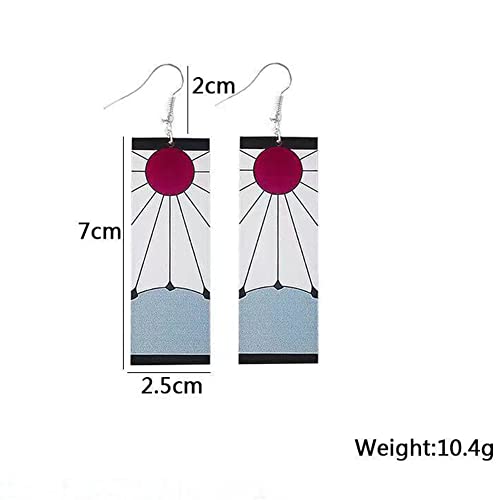 Tanjiro Earrings Hanafuda Tanjiro Cosplay Earrings Anime Jewelry Accessories4