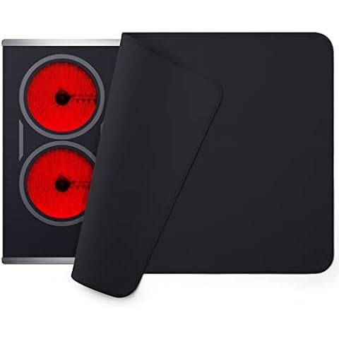 FLASLD Feuerfeste und wasserdichte Herdabdeckungen, 53×91cm Elektroherd-Abdeckmatte, Glasabdeckung für den Herd - Ceranfeld-Schutz - Abdeckung für flache Herdplatten, schwarz ohne Logo Cover