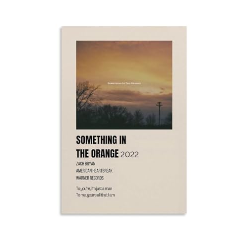 Zach Bryan Poster Something in The Orange toile pour déco chambre et bureau