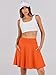 ANRABESS Knee Length Skorts Skirts for Women 2026 Summer High Waisted Golf Tennis Skirt Casual Travel Built-in Shorts Clothes Orange XX-Large