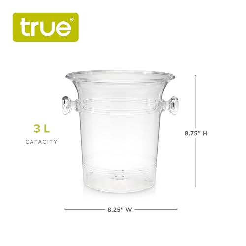 True Acrylic Ice Bucket with Handles, 3-Liter Capacity, Clear Plastic Ice Bucket, Acrylic Wine Bucket, Clear Champagne Bucket, Beverage Bucket, Ice Buckets for Parties, 8.75" x 8.25", Set of 1 - Image 6