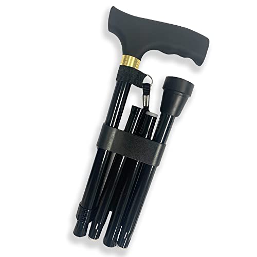 CaneCraft Luxury Silicone Gel Grip Folding Cane for Men and Women â€“ Lightweight Adjustable Walking Stick with Fritz Handle and Wrist Strap