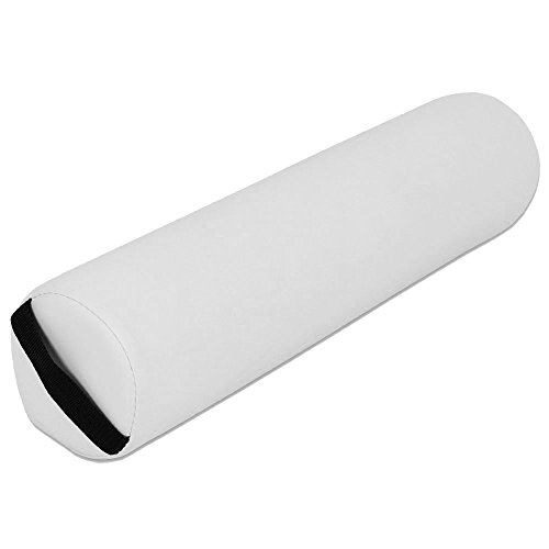Mari Lifestyle Cojín Alargado Redondo | Almohadilla Cilíndrica Cómoda para Camilla de Masaje, Terapia y Silla | Dolor de Cuello, Hombros, Piernas, Cabeza, Rodillas | Almohada de Viaje - Blanco