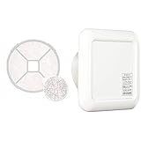 ユニックス 角形レジスター KRP100専用 交換用フィルター F100A-KRP 直径100mm 5枚入 & ワンタッチ風量調整型換気孔 KRP 100BWFH クールホワイト【セット買い】