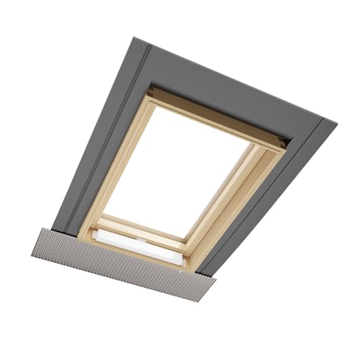 Emica - Finestra da tetto apertura Vasistas Motorizzata con Telecomando | Linea Habitat con Vetrata basso emissivo Certificata CE | Spazi Abitativi (55x98 Base x Altezza)