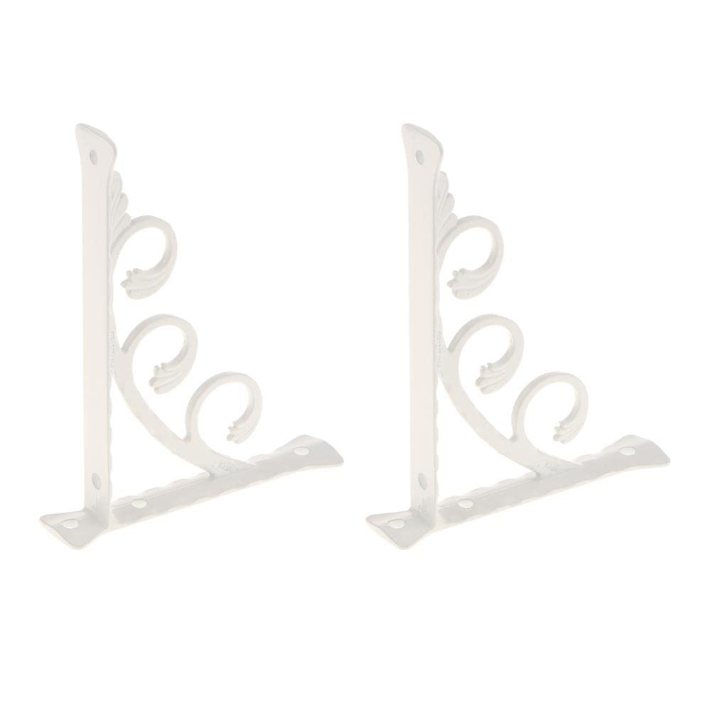 Bnf® 4pcs L Shaped Wall Mounted Shelf Bracket Metal Hanging Holder White 20x25cm|Home & Garden|Furniture|Bookcases-image-26