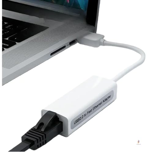 Image of USB 2.0 to LAN Adapter | 10 /100 Mbps Ethernet Network Adapter | RJ45 Plug & Play | Compatible with Windows 11, Mac OS, Linux | USB to Ethernet Converter